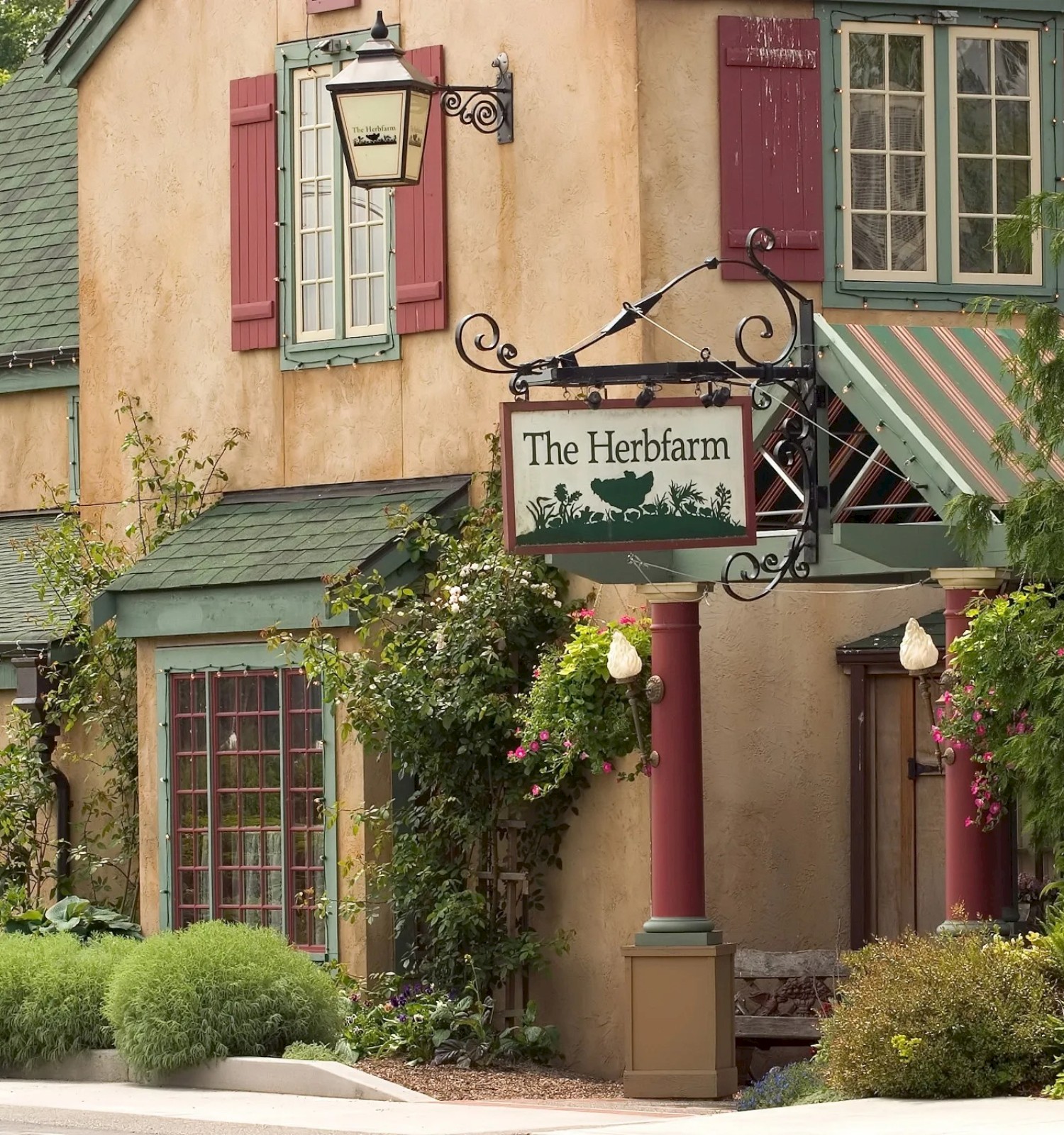 A quaint building with a sign reading 