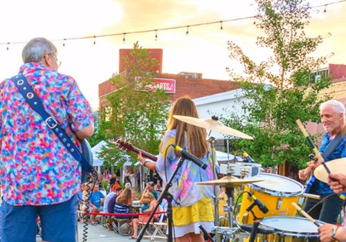 Summer Nights in Bothell showcasing a band playing al fresco at sunset