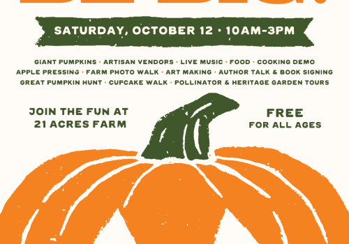 A flyer for Sammamish Valley Harvest Celebration on October 12, 10AM-3PM at 21 Acres Farm; various activities listed. Free for all ages.